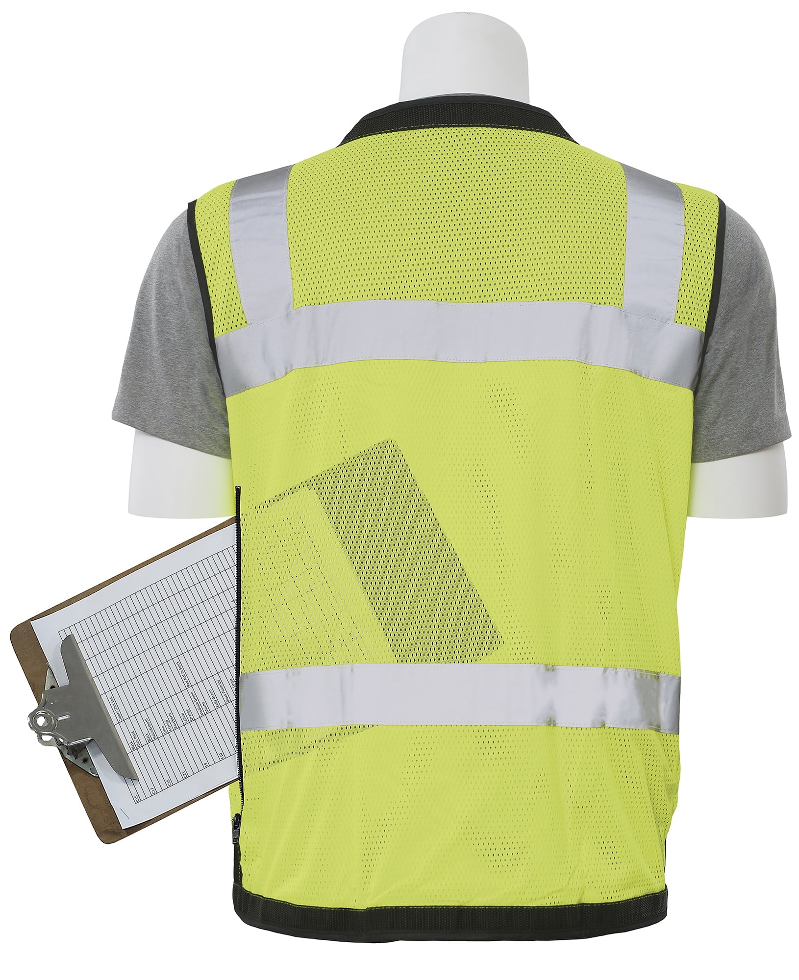 ERB Safety S251 Ansi Class 2 Mesh Surveyor's Vest W/Clipboard Pouch