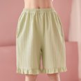 thumbnail image 4 of Jalioing Girls Summer Pajama Shorts Elastic Waist Ruffle Trim Loose Sleep Bottoms Kids Casual Basic Shorts, 4 of 5