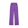 thumbnail image 5 of KkSLirnhs Pants for Women Jeans Fashion Womens Casual Color Elastic Loose Pants Straight Wide Leg Trousers with Pocket Purple M, 5 of 5