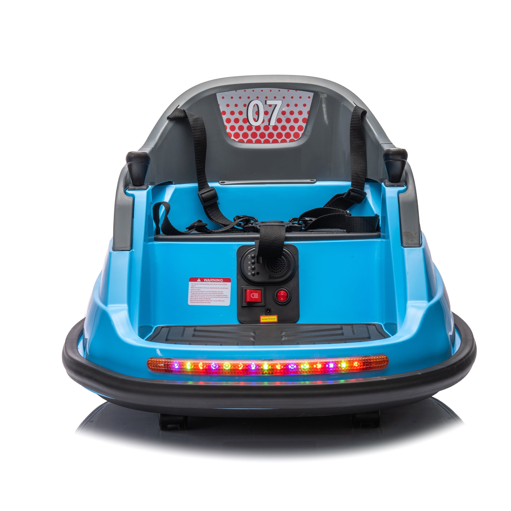 CIPACHO 12V Electric Ride On Bumper Car for Kids and Toddlers 1.5-5 Years Old, Baby Bumping Toy Gifts with Remote Control, LED Lights, Bluetooth, 360 Degree Spin, Blue