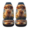 thumbnail image 5 of XYZCANDO Cute Highland Cows Pattern Car Seat Covers Polyester Fabric Full Protection Car Front Seat Covers SUV Front Seats Auto Interior Decoration, Comfortable Thick Truck Sedan, 5 of 10