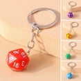 thumbnail image 4 of Tnobhg Dice Keychain 20 Sides Number Curved Stainless Polished Chain Geometric Car Key Holder Handbag DIY Pendant Key Organizer, 4 of 8