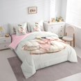 thumbnail image 3 of Homewish Romantic Swan Child Bedding Comforter Set 7 Pieces, Kawaii Princess Ribbon Bow Full Bedding Set, Cutw Animal Reversible Fitted Sheet Flat Sheet, Breathable Home Decor, 3 of 7