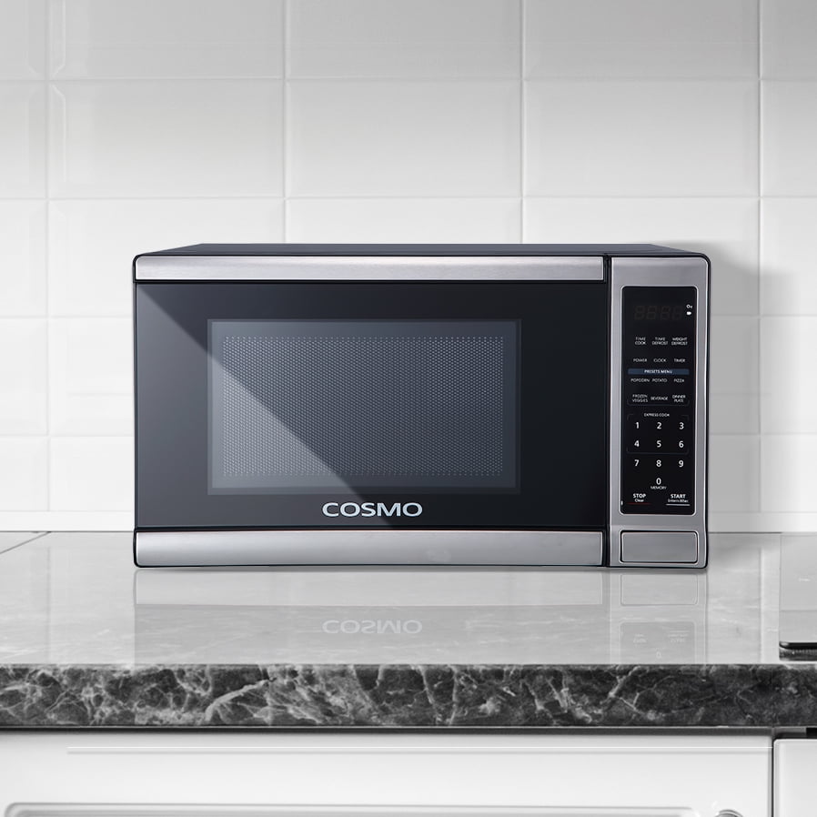 Cosmo 5 Piece Kitchen Appliance Package With 36" Electric Cooktop 24" Single Electric Wall Oven 17.3" Countertop Microwave French Door Refrigerator & 24" Built-in Fully Integrated Dishwasher