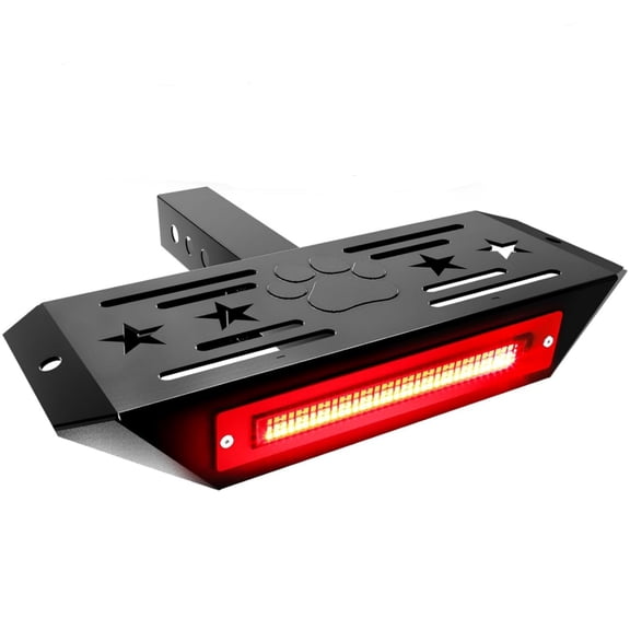 Ladcaser Universal Steel Bumper Hitch Step with 108 LED Brake Lighting(6 Mode) Fit 2" Receiver