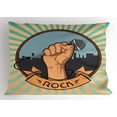 thumbnail image 1 of Classic Rock Pillow Sham, Rock Vocal Holding a Microphone in a Fist Image on Starburst Pattern Backdrop, Decorative Standard Size Printed Pillowcase, 26 X 20 Inches, Multicolor, by Ambesonne, 1 of 2