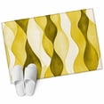 thumbnail image 2 of 2x3 Door Mat Rug, Yellow Stripes Non-Skid Rubber Backing Large Rectangle Rugs - Living Room Bedroom Home Office, Retro Farmhouse Gradient Ripple Pattern Indoor Floor Mat Carpets Washable Rug, 2 of 9