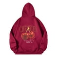 thumbnail image 6 of Puliio Women's Cherry Graphic Hoodies Cute Printing Full Sleeve Plus Size Hoody Sweatshirts Loose Casual Pullover Top Outdoor Hooded Jackets For Womens, 6 of 6