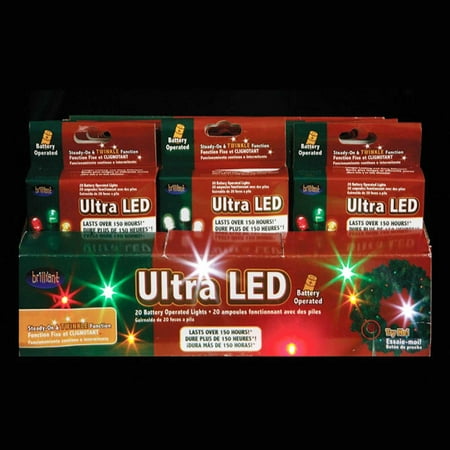 24 LED Battery Operated Multi-Color & Clear Micro Rice Christmas Light Sets
