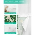 thumbnail image 3 of No Hook Shower Curtains with Snap in Liner, Green Spring Floral Waterproof Fabric Shower Curtain, Summer Flower Pastoral Rustic Double Layers & See-Through Top Window Bathroom Curtains 72''x84'', 3 of 6
