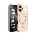 thumbnail image 6 of Allytech Plated Case for iPhone 17 Compatible with MagSafe, Magnetic Ring Kickstand Slim Lightweight Cover with Lens Protector, Luxury Soft TPU Shockproof Case for Women Men - Lightpink, 6 of 7