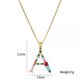 thumbnail image 3 of Collares de mujer - Letra inglesa A Collar colgante con incrustaciones de piedras preciosas de colores Cadena de clavícula Joyería de mujer Feliz Sencillez, 3 of 5