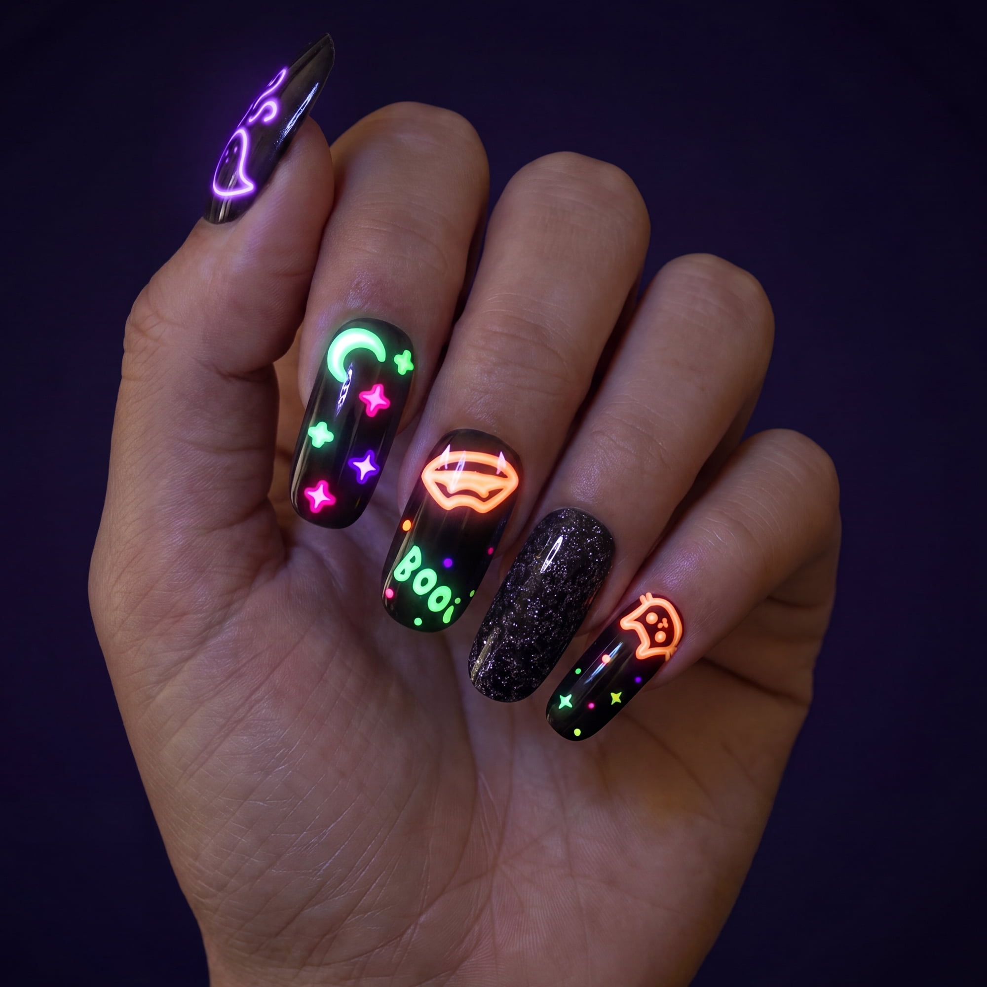Dashing Diva Gloss Gel Nail Strips, Glow Party, 32 Count