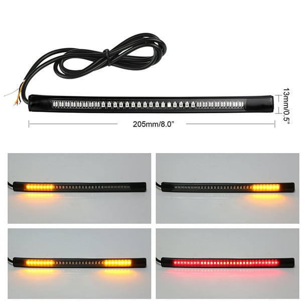 Luz Trasera De Freno De Motocicleta A Prueba De Agua Ip68 48Led Lámpara De Señal De Giro Tira De Led De Motocicleta Multiusos Tira De Luz De Parada De Automóvil Súper Brillante Barra De Led De Monstrate VI007337-00