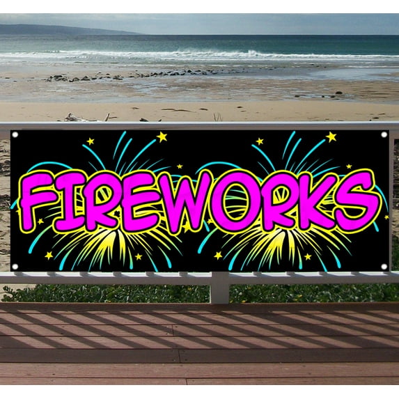 Fireworks 13 oz Vinyl Banner With Metal Grommets