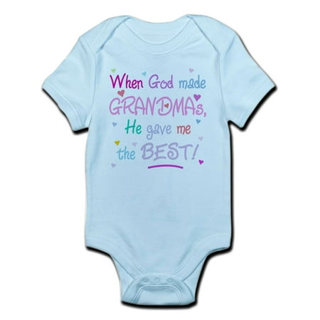 CafePress - GOD GAVE ME BEST GRANDMA Snap Body Shirt - Baby Light