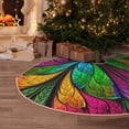 thumbnail image 5 of Fotbe Multicolored Beautiful Flower Pattern Christmas Tree Skirt, Tree Skirts Plush Christmas Decorations, Christmas Tree Skirts Xmas Decorations Holiday Party Decor-30", 5 of 6