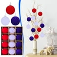 thumbnail image 2 of 12 bolas navideñas de terciopelo para árbol de Navidad, de plástico, para el Día de la Independencia, 36 pulgadas., 2 of 7