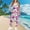 Pink, variant on Sentmoon Jumpsuits for Girls Dressy Spaghetti Strap Sleeveless Loose Rompers V Neck Hawaiian Tropical Print Summer Outfits with Pockets Casual Children for Beach Vacation Pink 9 Years
