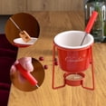 thumbnail image 6 of QSTDGVPW Chocolate Fondue Pot Dessert Home Heater Warmer Dinner Snack Ceramic Hot Pot Red, 6 of 7