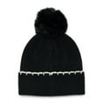 thumbnail image 3 of Time and Tru Women's Whipstitch Beanie, One Size, Black Soot, 3 of 4