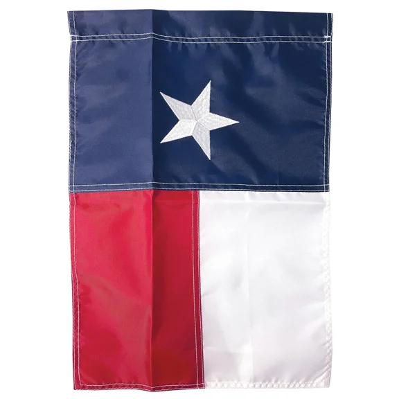 PURELY- 12X18 Inch Texas Flag Tx State Nylon Embroidered Star Sewn Stripes Garden Sleeve