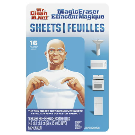 Mr. Clean Magic Eraser Cleaning Sheets, the power of a Magic Eraser in a thin, flexible, disposable sheet, 16