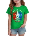 thumbnail image 2 of Toddler Girl's USA 250th Anniversary T Shirt Patriotic American Veteran Graphic Tee Soft Short Sleeve Casual Tops for America 250 Years Celebration Gibobby,13-14 Years,Green, 2 of 4