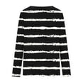 thumbnail image 4 of Qepwsc Women's Tops Casual Shirts Long Sleeve Tops Beach Tunic Shirts Stripe Print Spring Fall Top Basic Tees Going Out Top Graphic Tees Blouses Tops Shirts Loose Fits S_ XXXL, 4 of 5