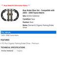 thumbnail image 2 of Rear Brake Shoe Set - Compatible with 2003 - 2008 Toyota Matrix 2004 2005 2006 2007, 2 of 2