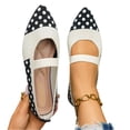 thumbnail image 3 of Everyday Comfortable Ballet Shoes, Walking Shoes Women Slip On, Women's Polka Dots Mesh Ballet Flats Bowknot Pointed Toe Ballerina Flats Closed Toe Comfortable Casual Work Shoes, White 6.5, 3 of 7