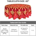 thumbnail image 4 of Mandala Red Waterproof Picnic Patio Party Round Table Cloth Cover Decorations Fabric 60 Inch Circular Tablecloth for 20-47 Inch Home Dining Room Kitchen Decor, 4 of 6