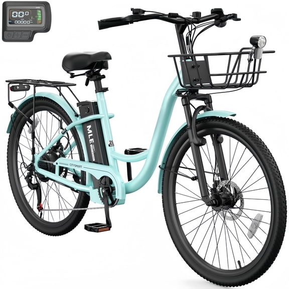 Lilypelle Electric Bike for Women Adults, Peak 700W Motor 20MPH, 50 Miles Electric Cruiser Bike with 36V 10.4Ah Battery, 7-Speed Electric Bicycle, 26" Tires and Front Fork Suspension