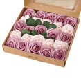 thumbnail image 1 of black Flores artificiales, rosas falsas para ramos de boda Diy, centros de mesa de despedida de soltera, decoraciones para el hogar y fiestas, 1 of 5