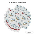 thumbnail image 2 of Placemats Set Of 4 / 6, Cute Surfing Shark Placemats For Dining Table Indoor/Outdoors Heat Resistant Washable Placemats 18" X 12", 2 of 8
