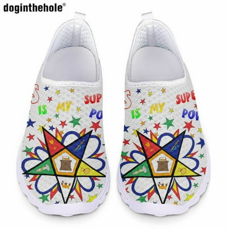 

Order of The Eastern Star Women s Slip On Casual Flat Shoes Summer Comfort Breathable Mesh Shoes OES Custom Sneaker
