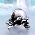 thumbnail image 6 of HOOUN Dragon Claw Skull Head Ring Stainless Steel Gothic Skull Punk Biker Jewelry Ring-9-Silver, 6 of 8