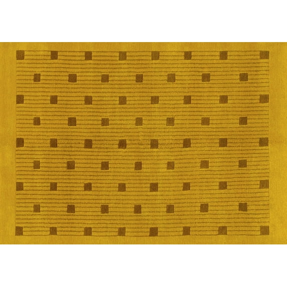 Ahgly Company Indoor Rectangle Abstract Yellow Modern Area Rugs, 5' x 8'