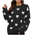 thumbnail image 2 of AGWOLF Cute Sweaters for Women Chunky Crewneck Knit Pullover Casual Heart Print Long Sleeve Jumper Trendy Drop Shoulder Tops, 2 of 5