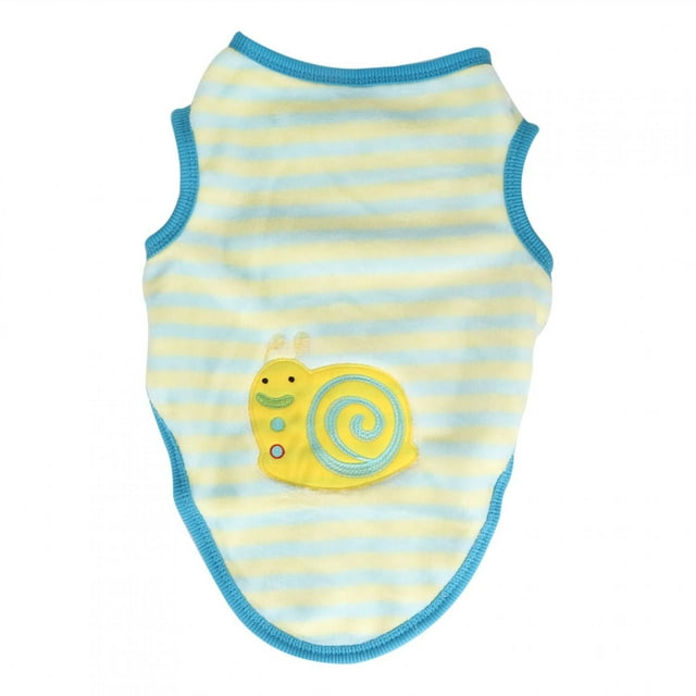 Transpirable cálido mascota perro gato invierno suéter abrigo chaqueta chaleco ropa (S caracol azul y amarillo)