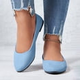 thumbnail image 6 of Women's Ballet Flat Shoes Pointed Toe Comfortable Casual Dressy Shoes,Work Flats Office Shoes Solid Flats Cusp Head Comfy Shoes for Women qILAKOG Light Blue Size 8.5, 6 of 7