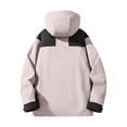 thumbnail image 4 of WTOBBY Men's Colorblock Outdoor Jacket, Unisex Loose Fit Hiking Camping Rain Coat, Windproof Water Resistant Mountaineering Jacket with Hood for Trekking Travel,Pink 2XL, 4 of 4