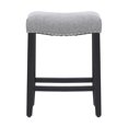 thumbnail image 2 of 24" Upholstered Saddle Seat Counter Stool in Gray, 2 of 5