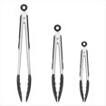 thumbnail image 4 of Pinzas de Cocina Premium de Acero Inoxidable con y Puntas de Silicona (3 Piezas, 18 cm, 23 cm y 30 cm), Color Negro., 4 of 5