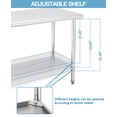 thumbnail image 4 of NSF Stainless Steel Work Table - 60x24x35 Inch - Adjustable Undershelf, Removable Trash Rack, Curved Edge, No Casters, No Backstop, For Restaurant, Bakery & Garage, 4 of 8