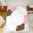 thumbnail image 5 of Manfei Pink Billiard Queen Sheet Set,Girls Ball Gamer,Leopard Print,4-Piece Breathable, 5 of 7