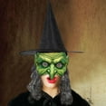 thumbnail image 6 of Wovilon Halloween Bathroom Decor, Halloween Witch Mask With Hat Long Hair Grimace Mask Scary Dance Performance Props, 6 of 8