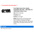 thumbnail image 2 of Front Right Interior Door Handle - Compatible with 1983 - 1985 GMC S15 Jimmy Sport Utility 2-Door 1984, 2 of 2