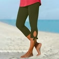 thumbnail image 4 of DDAPJ pyju High Waisted Capri Leggings for Women Tummy Control Knee Length Yoga Pants 2025 Casual Summer Cropped Pants Buttery Soft Solid Comfy Capris Flash Sale Today Army Green M, 4 of 6