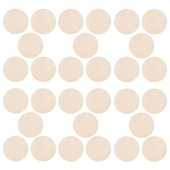 TEHAUX Wood Rounds for DIY Projects Crafted from Poplar Wood Smooth Surface Beige Color 36 Pieces
